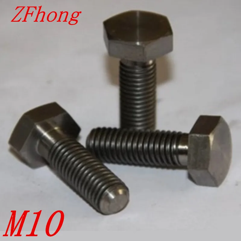 

10pcs/lot DIN933 Ta2 M10*20/25/30/35/40/45/50/60/70/80/90/100 Titanium Hex Bolts
