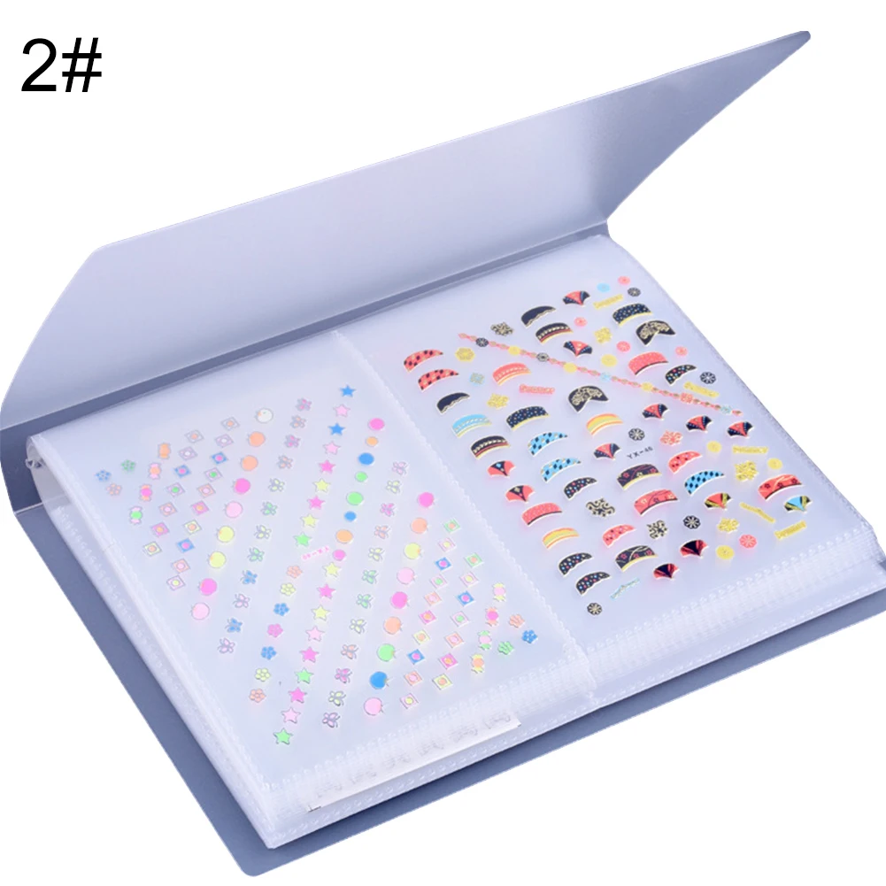 Translucent 20-page прозрачный/Прозрачный 3D водяной стикер для ногтей Наклейка для ногтей книга для хранения - Цвет: Translucent