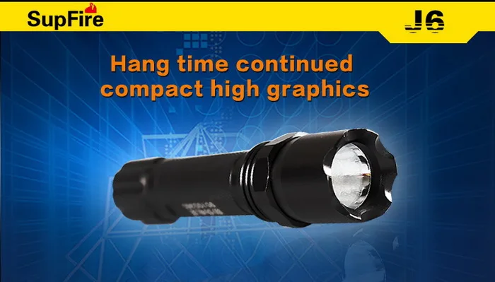 Supfire J6 CREE XPE светодиодный водонепроницаемый фонарик для кемпинга с батареей