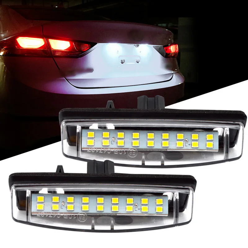 Safego 2 шт. 3 Вт Светодиодная подсветка номерного знака 18 SMD 2835 Автомобильная