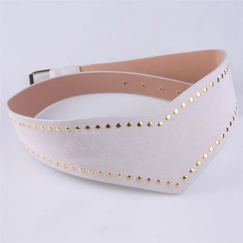 Мода 2017 г. простой декорированные заклепками широкие ремни для женщин отдыха