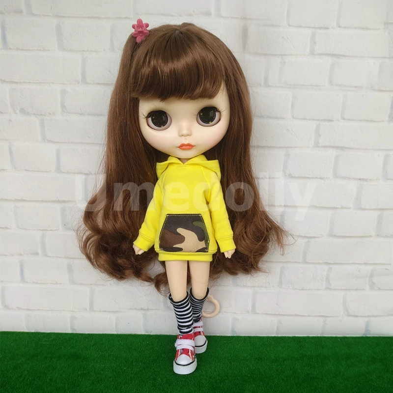 1 шт. милые толстовки для Blyth, Azone XS s m, Licca, Blyth, Barbies, OB24, obitsu 27 куклы одежда аксессуары девочка игрушка