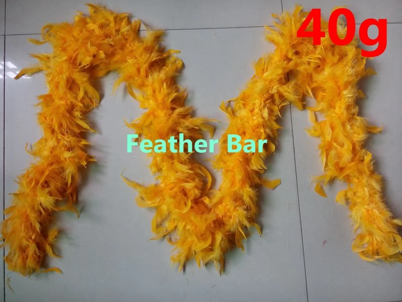 Золотистое желтое окрашенное 80 грамм турецкое перо чанделль Боа 10 метров куриные