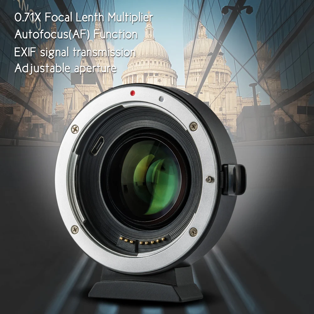 Viltrox EF EOS M2 адаптер для усиления фокусного расстояния с автофокусом 0.71x Canon mount lens to