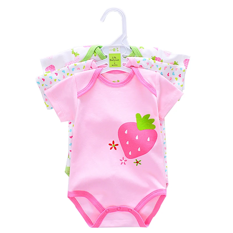 3 шт./партия Детские боди 2017 г. оптовая продажа хлопковая летняя одежда для