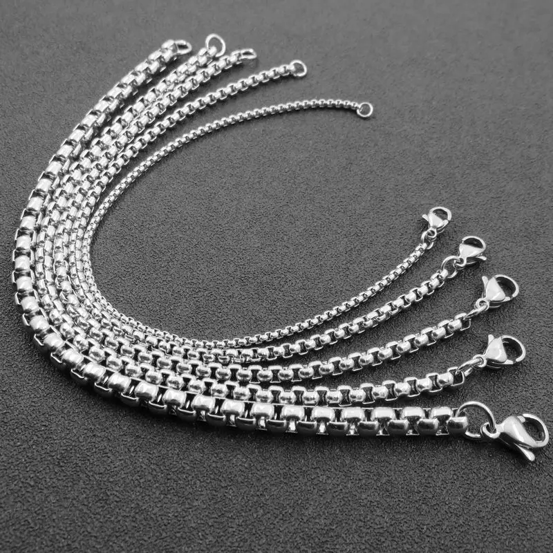 Браслет цепочка мужской круглый из нержавеющей стали 316L 3/4/5/22 см|chain bracelet|silver