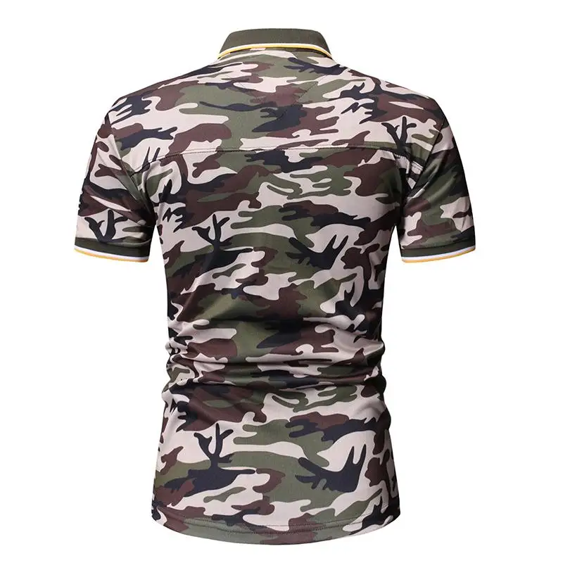 

Casual Blouse Men Short-sleeved Camouflage Shirt Men Lapel collar Fashion Flower Men's Shirt Summer