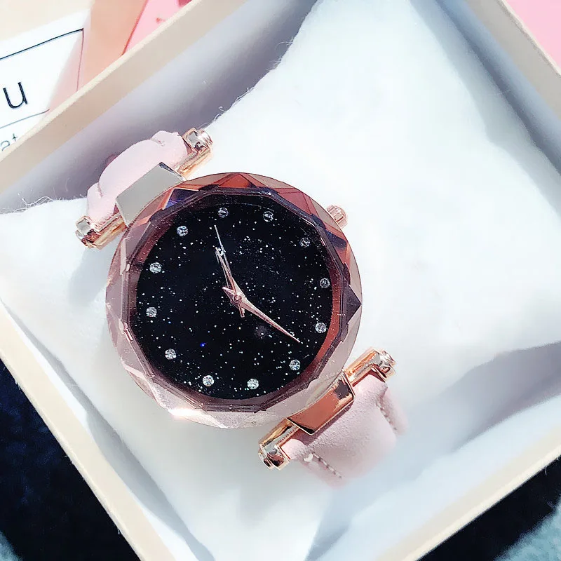 Reloj mujer женские водонепроницаемые часы с циферблатом звездного неба браслет из