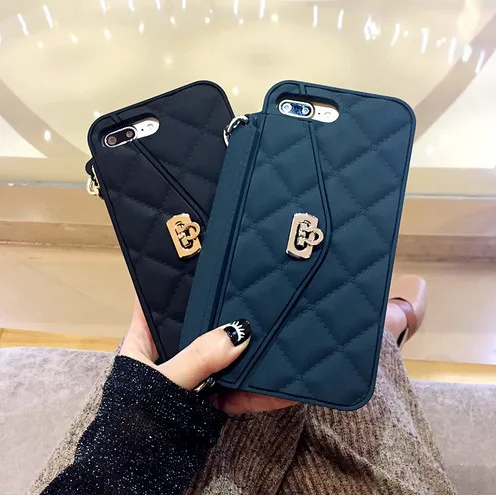 Роскошная женская мягкая силиконовая Сумочка, чехол для iPhone 11 pro X XS Max XR 8 7 6S Plus с отделением для карт, чехол-кошелек с длинной цепочкой