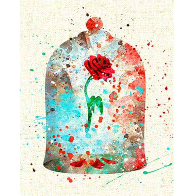 Алмазная вышивка Белая лошадь сделай сам картина из страз крестиком квадратная