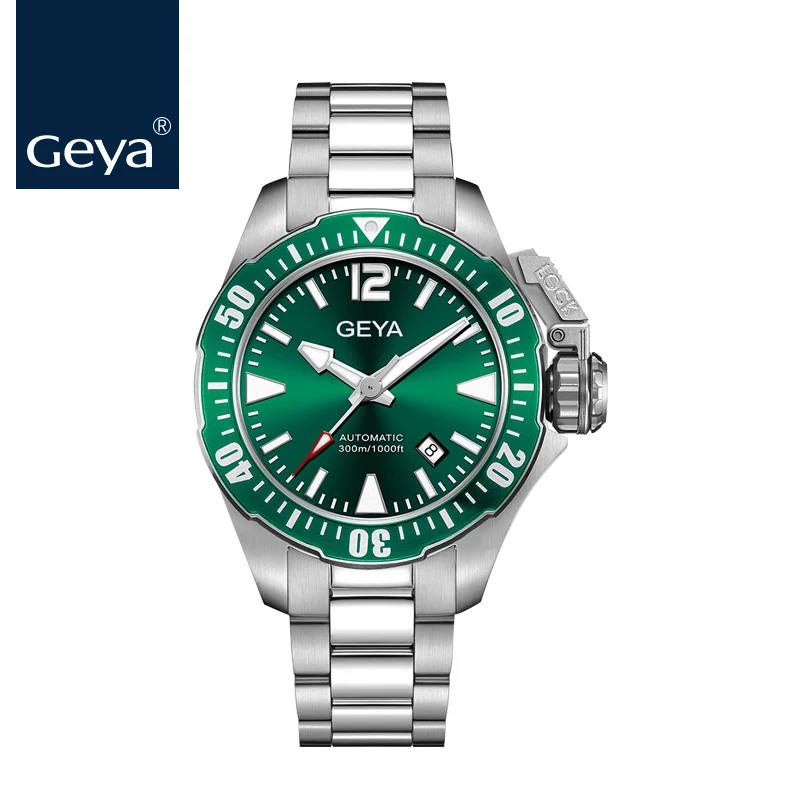 Geya Miyota мужские часы Submariner Diver RLX люксовый бренд Мужские часы зеленый светящийся сапфир автоматические механические наручные часы - Цвет: G78021GWNS