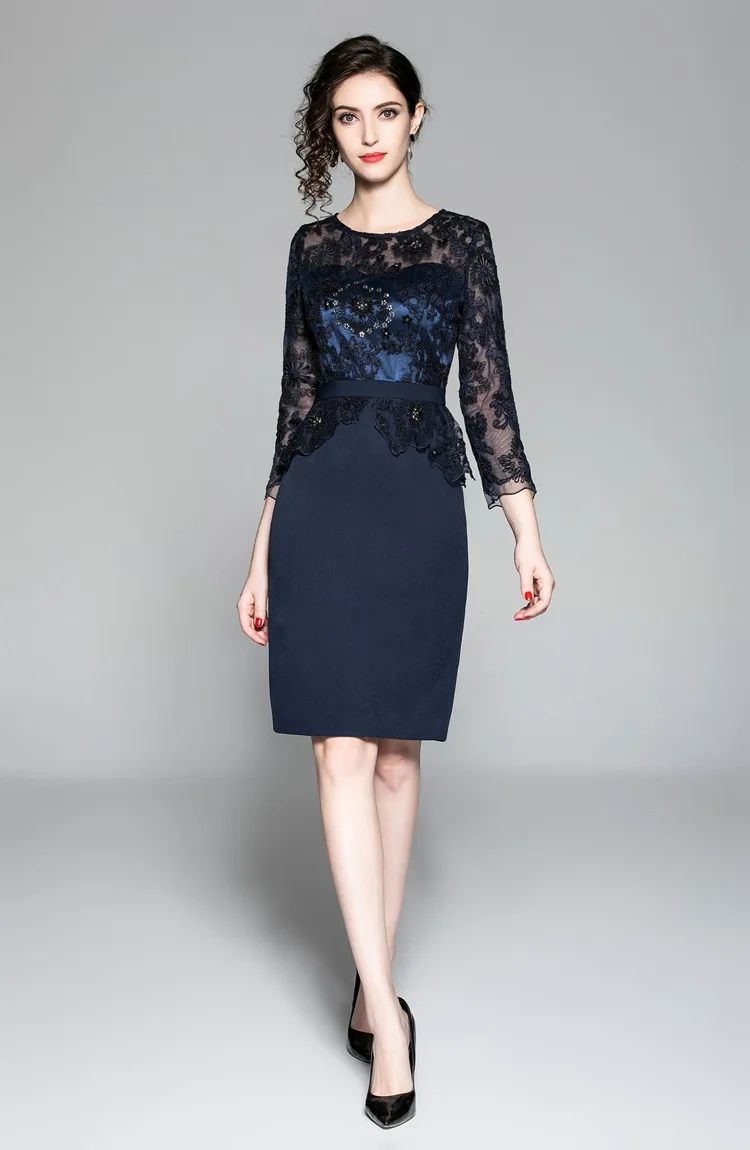 Vestidos De Festa, осенне-зимние Модные Коктейльные Вечерние женские платья, Тюлевое кружевное платье-футляр с вышивкой в стиле пэчворк