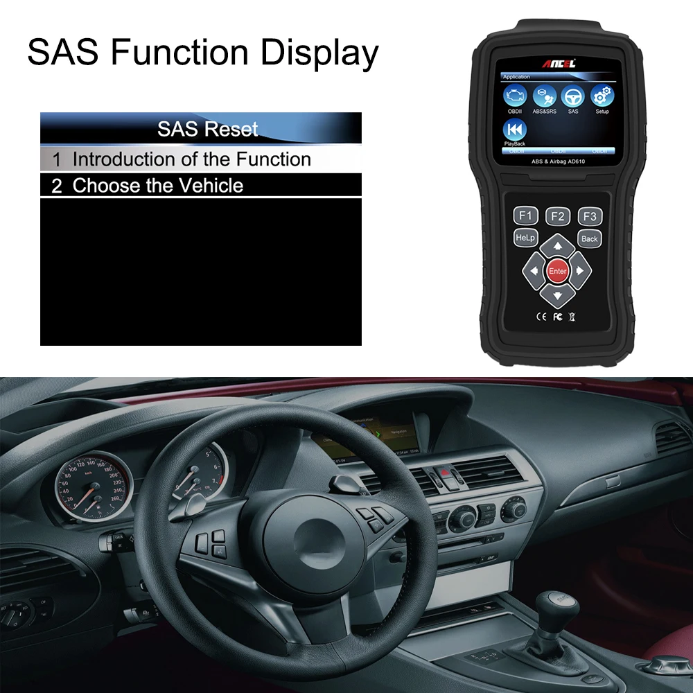 ANCEL AD610 OBD2 автомобильный сканер ABS подушка безопасности SAS автомобильный диагностический инструмент в португальский OBD2 Диагностика автомобиля обновление бесплатно