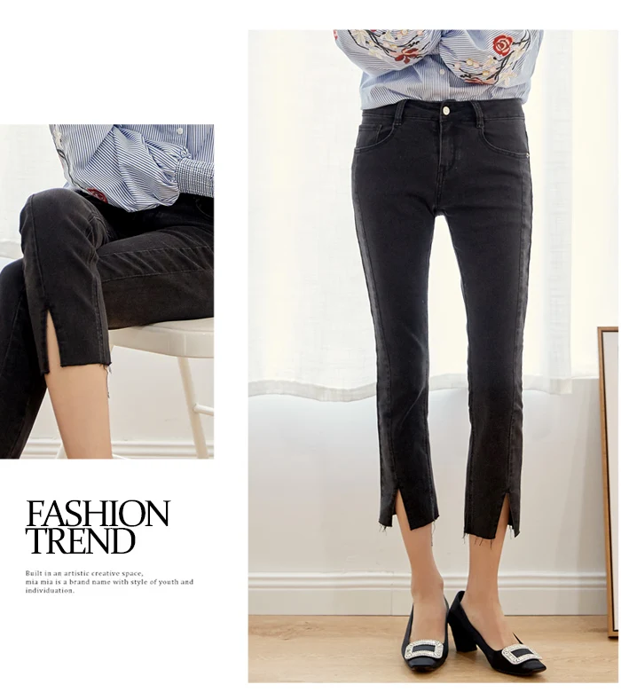 LEIJIJEANS Новое поступление весенние обтягивающие черные расклешенные джинсы со средней талией повседневные джинсы размера плюс женские джинсы 9004