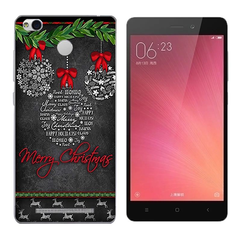 for Coque Xiaomi Redmi 3S Case Cover 5.0 Merry Day Printing TPU Silicone 3 Pro Hongmi S |