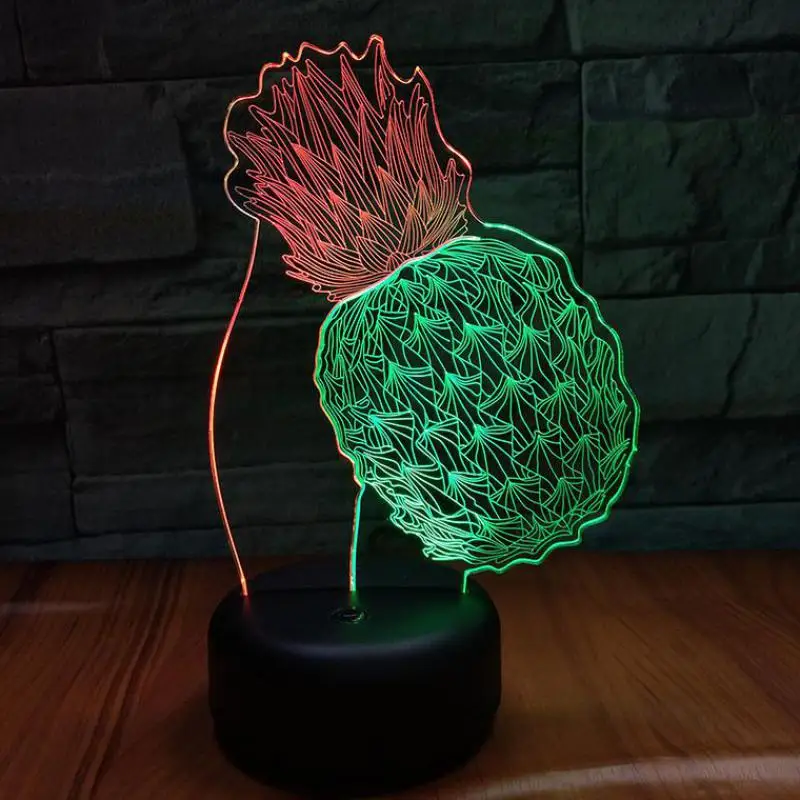 Настольная лампа pineappleecreative для спальни 7 цветов сенсорная зарядка настольная Led