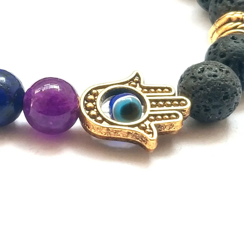 Браслет из бусин в виде восьми чакр браслет сделай сам с изображением ладони