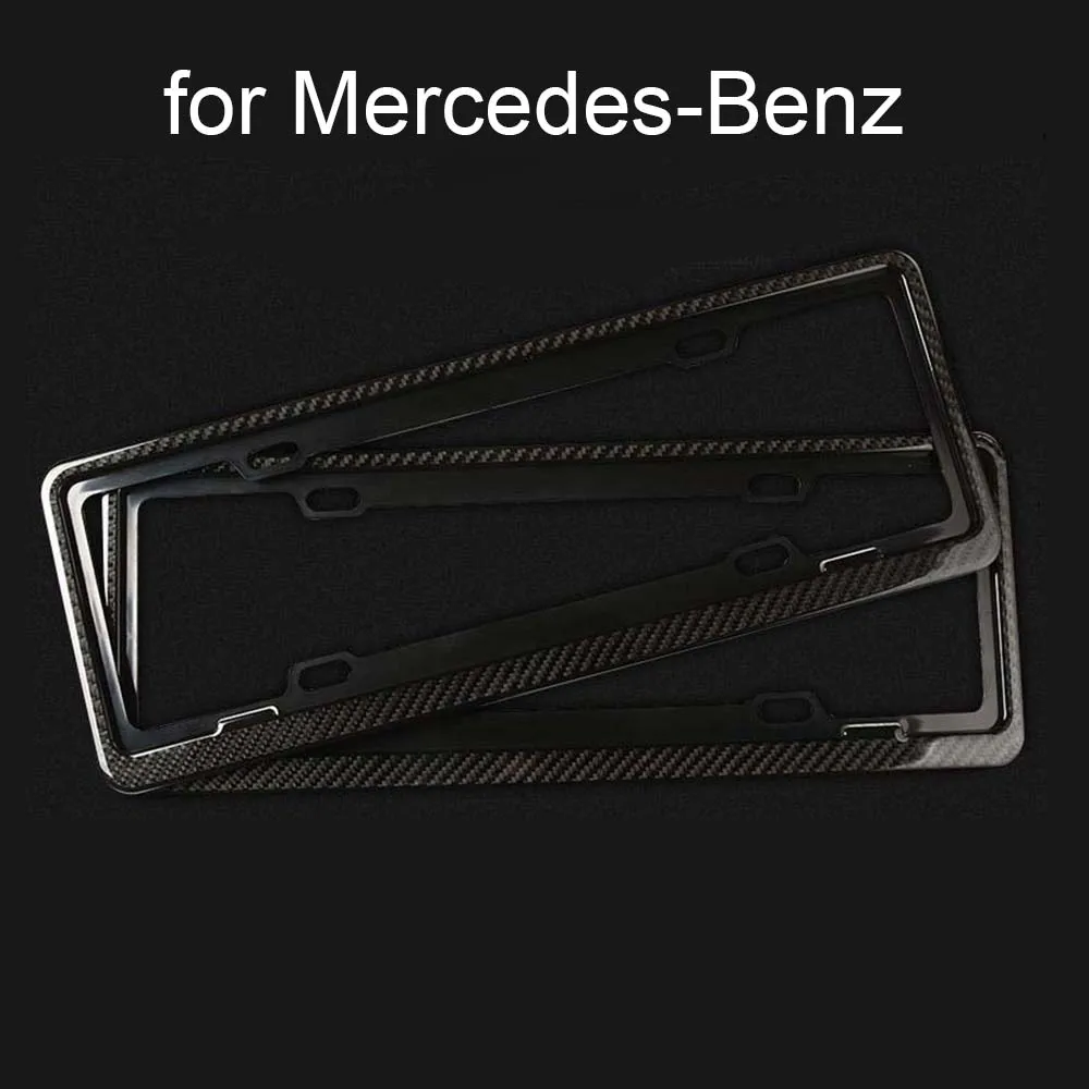 

Nice sell A set of two black carbon fiber license plate frame per Mer-cedes Be-nz decorative protection