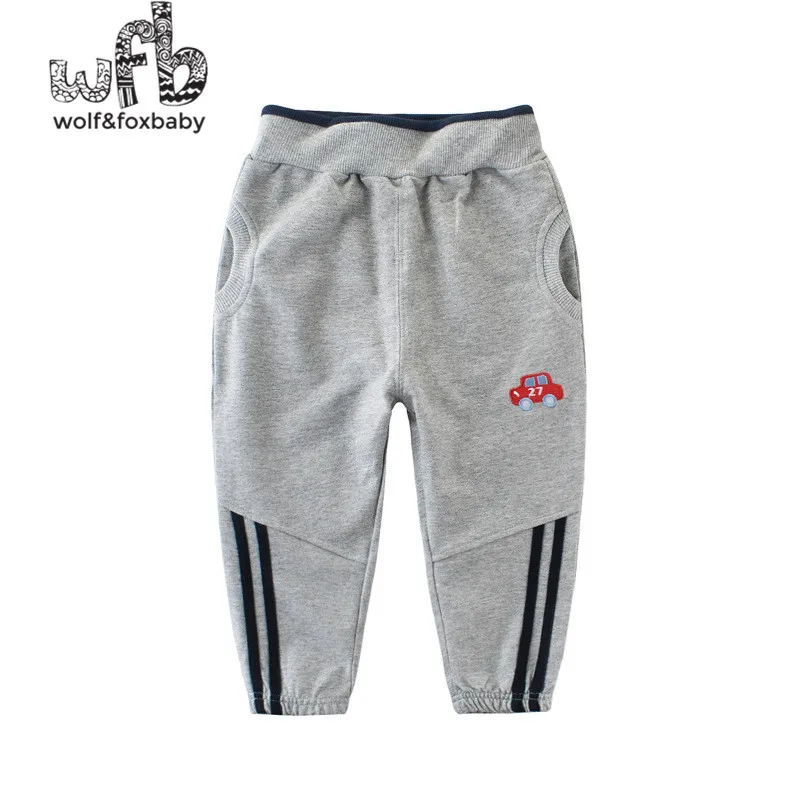 

Retail 2-10 years pants solid color sports fashion casual pants embroidered car boy spring fall autumn