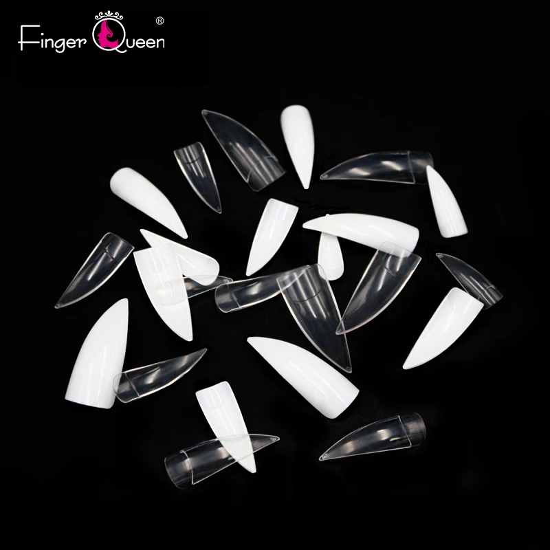 FingerQueen 100 шт+ коробка балерина половина искусственные ногти/прозрачный гроб накладные ногти ABS искусственная DIY подделка УФ гель для ногтей