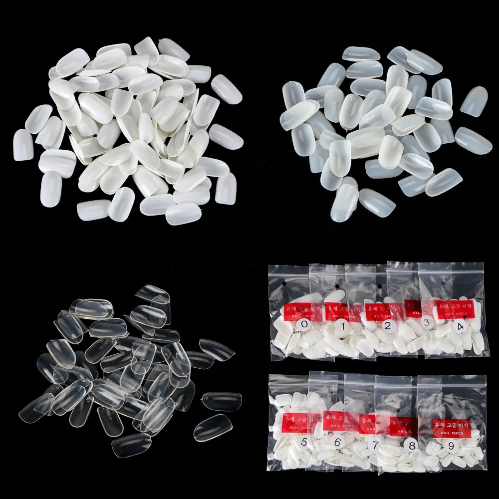 Горячая Распродажа 500 шт полностью круглые накладные ногти акриловые УФ гелевые #
