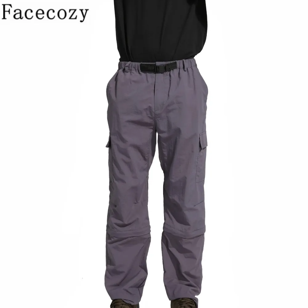 Facecozy, новинка, Мужские штаны для кемпинга и туризма, мужские спортивные быстросохнущие штаны для рыбалки и альпинизма, съемные дышащие брюки, шорты