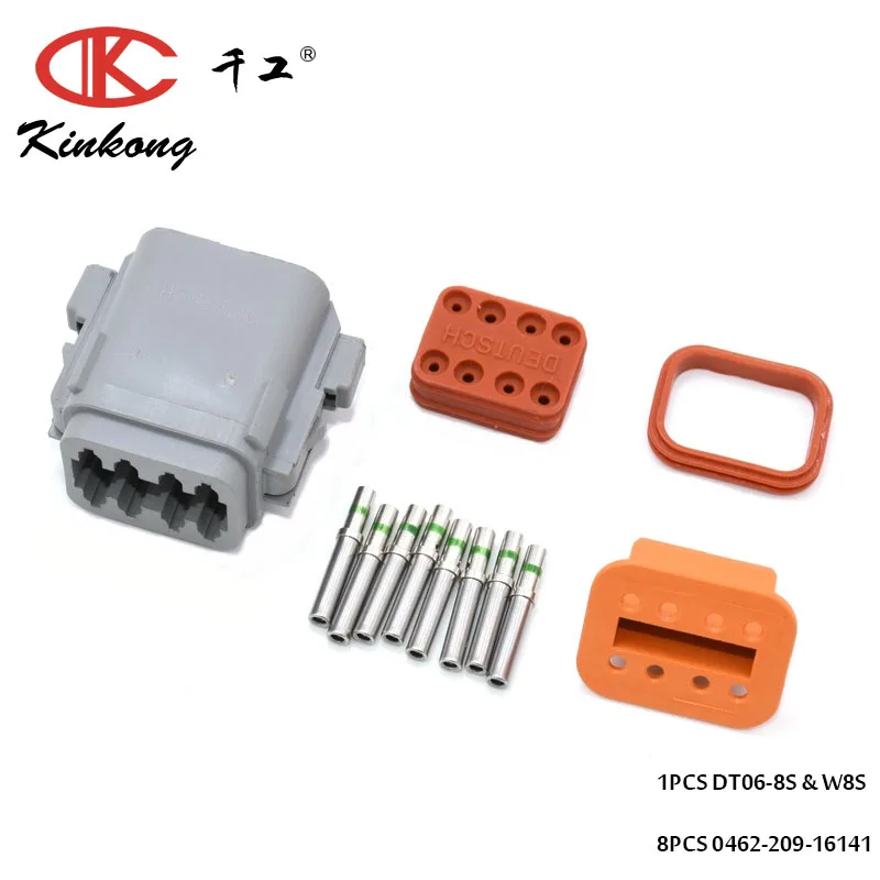 Kinkong 1 комплект Женский DT06 8S & W8S 8P Авто DT разъем с W8S|Соединители| |