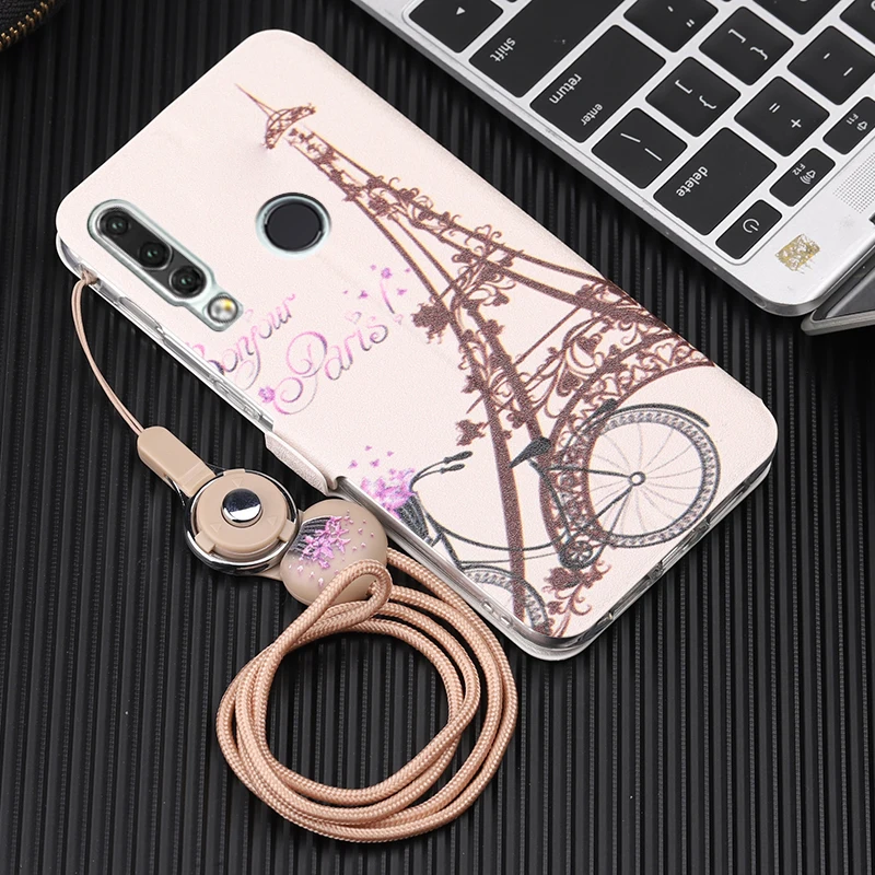 Чехол для Huawei P30 Lite с милым рисунком откидной бумажник кожаный чехол подставкой