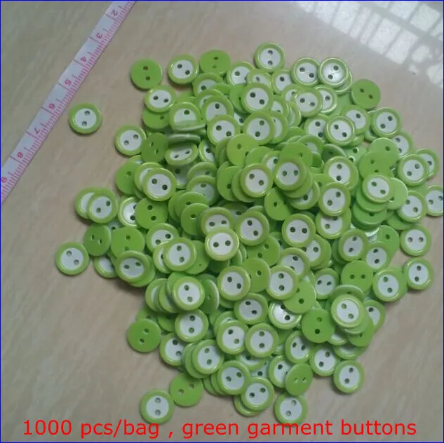 11 мм новая круглая кнопка 2 отверстия зеленые пуговицы одежды для футболки|round