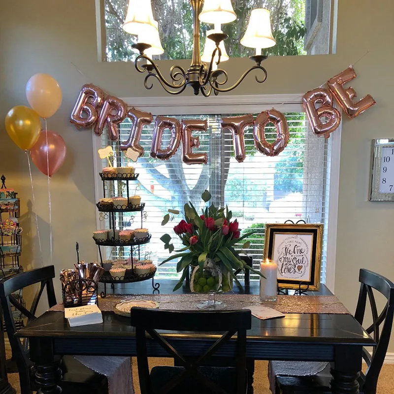 Невеста быть шары из фольги в виде букв висит баннер с 6 матовые воздушные