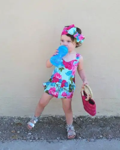 Распродажа комбинезон без рукавов с цветочным рисунком для новорожденных и