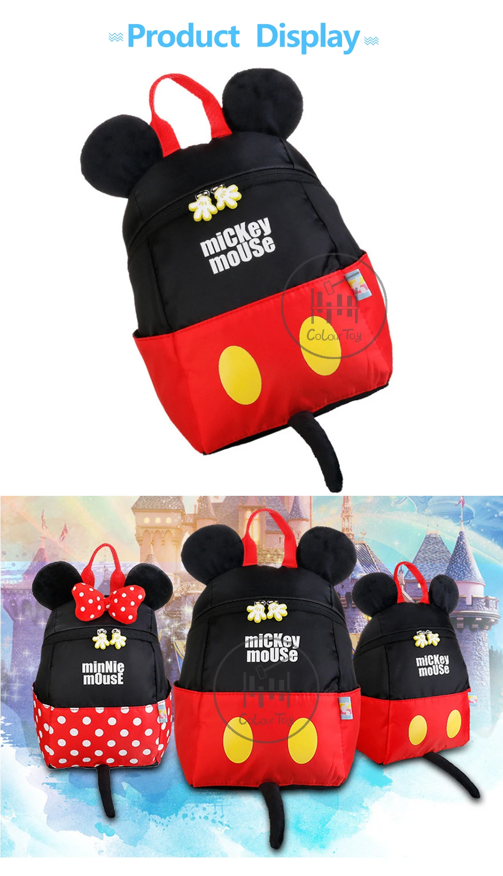 Disney 3D Микки Минни детский мультяшный рюкзак детские школьные сумки милый детский сад для девочек и мальчиков детская Студенческая Книга сумка