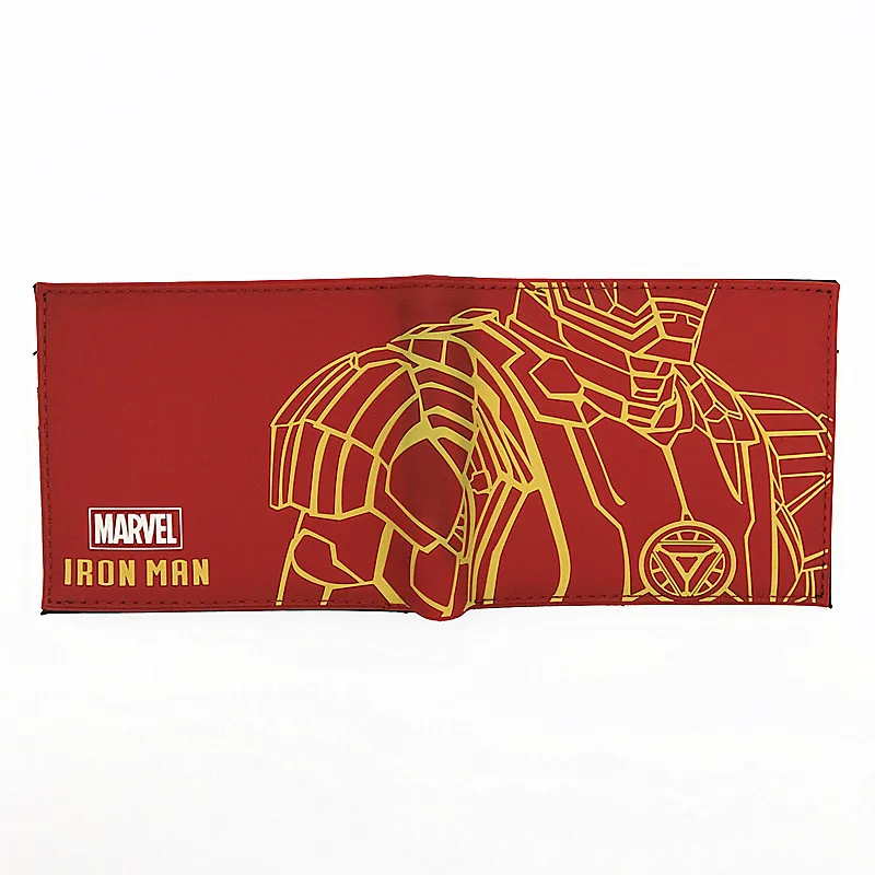Iron Man 0 3D кошелек с изображением героев комиксов, Железного человека, Тора/Капитана Америки/Звездных войн, кредитный держатель для карт, мультяшный кошелек - Цвет: Iron Man 0
