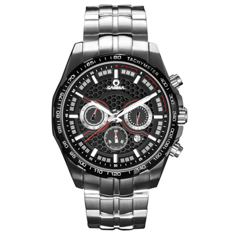 Мода Спорт хронограф Наручные часы мужские Солнечной энергии из нержавеющей