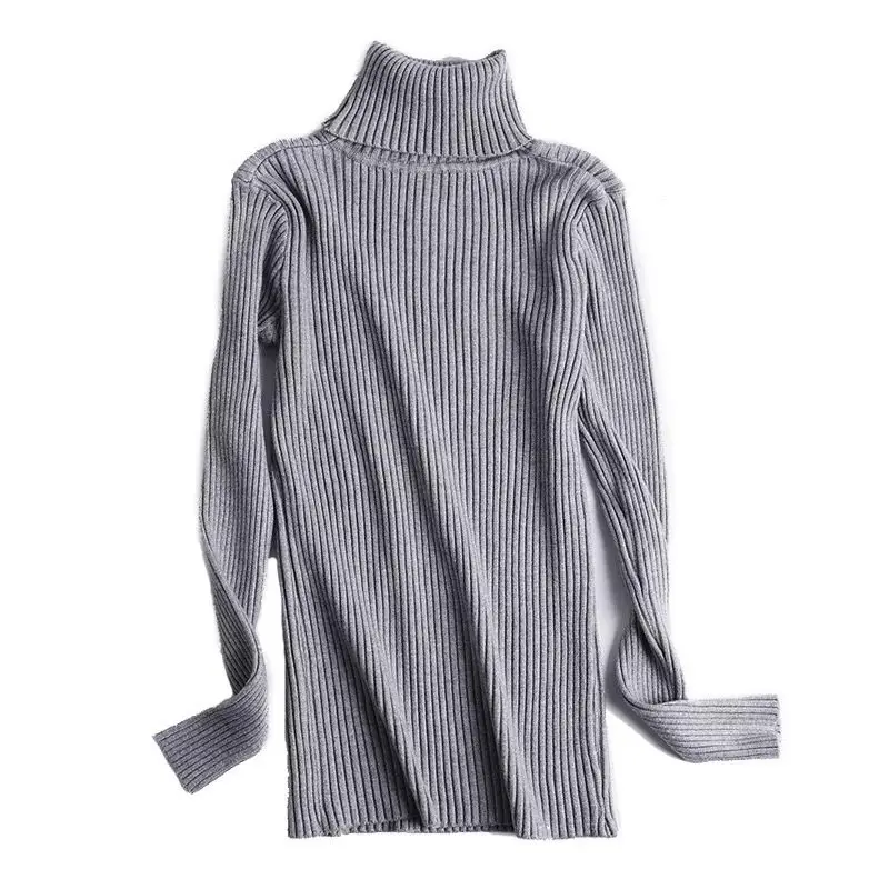 Fashion Autumn Women's Sweaters Solid Color Top Ladies Turtle Neck Pullover Long Sleeve Slim Jumper Knitted Basic Office Tops | Женская