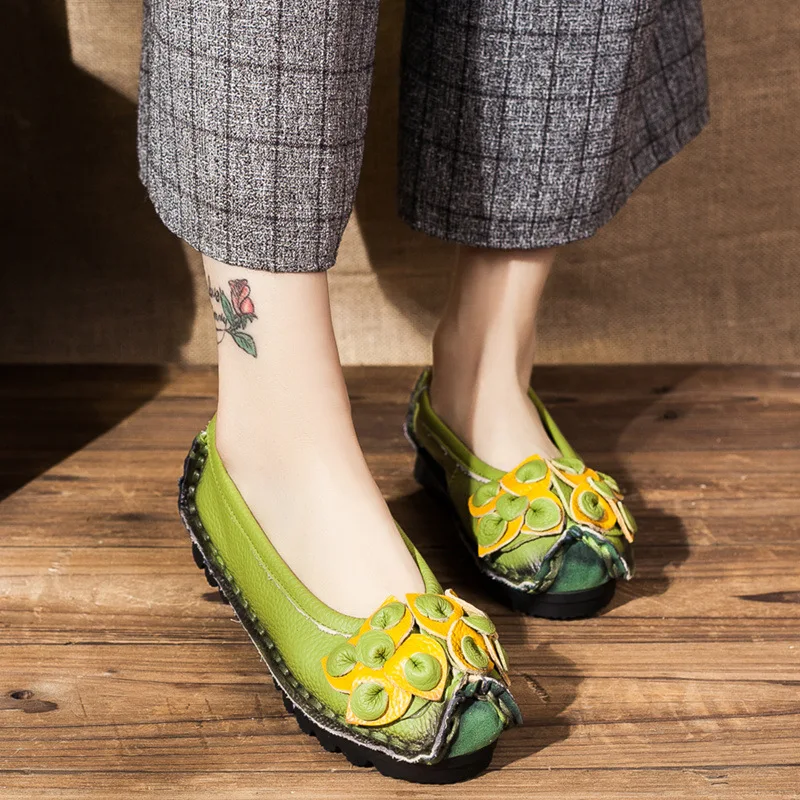 2018 Весна и осень хит сезона ручной работы из мягкой кожи нижние национальной