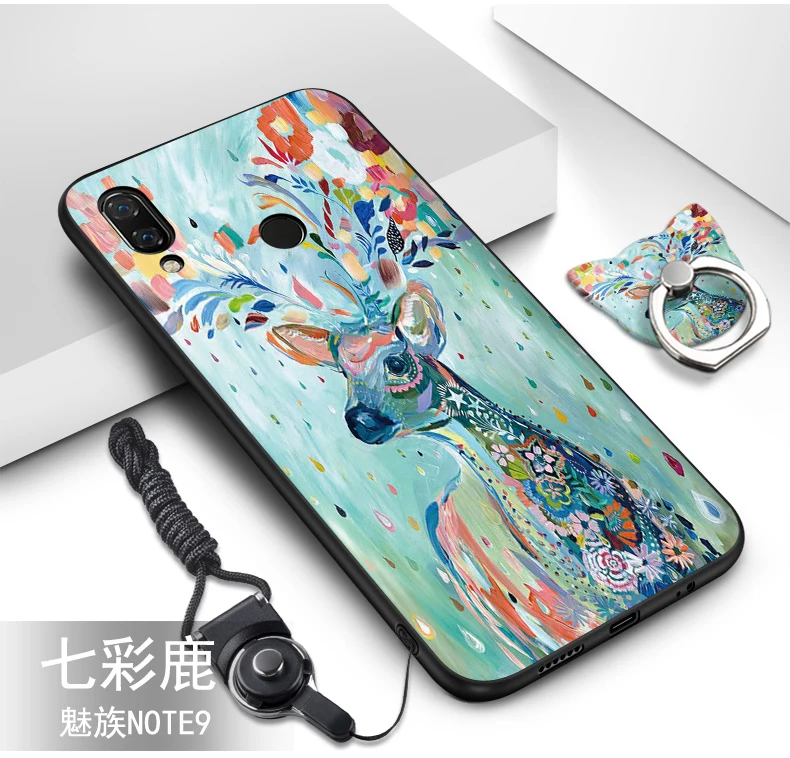 Meizu note 9 чехол силиконовые Роскошные симпатичные из мягкого ТПУ + ремешок с узором