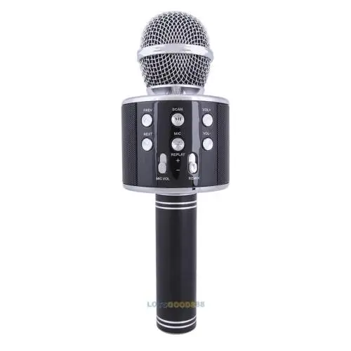 Черный Новые поступления faroot WS-858 4 цвета ручной KTV караоке микрофон беспроводной микрофон-динамик семья микрофон - Цвет: Черный