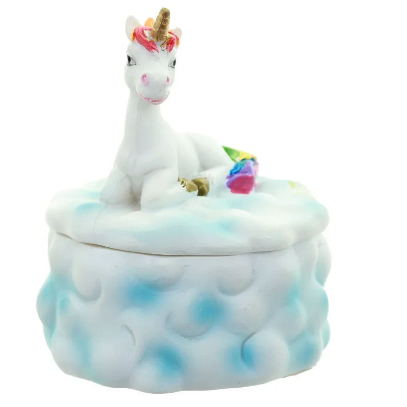 Collectible Rainbow Unicorn Cloud Trinket Box Fairy Horse Jewel Case Jewellery Keepsake with Fairytale Lid | Дом и сад