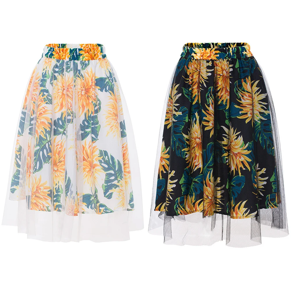 Сетчатая Женская плиссированная юбка 2019 лето осень двухслойная с высокой талией