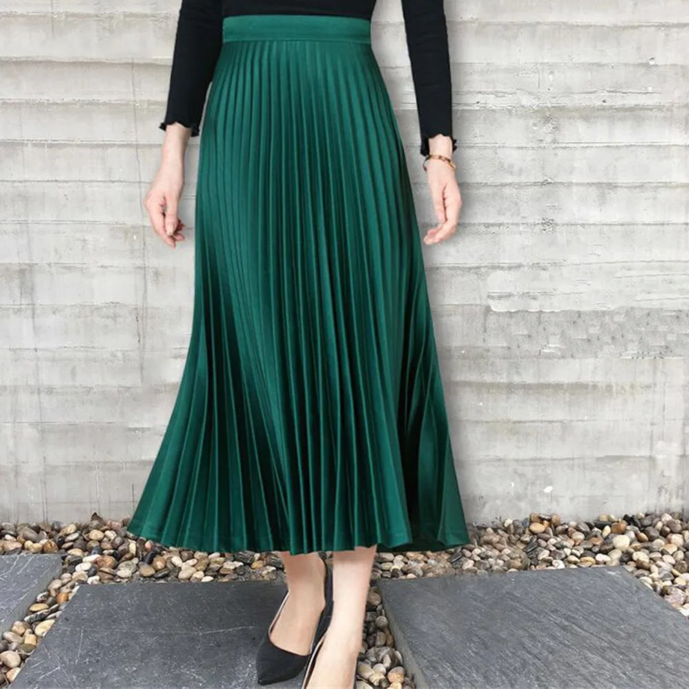 Женская длинная юбка KoHuiJoo Плиссированная большого размера на весну и лето 4XL|long