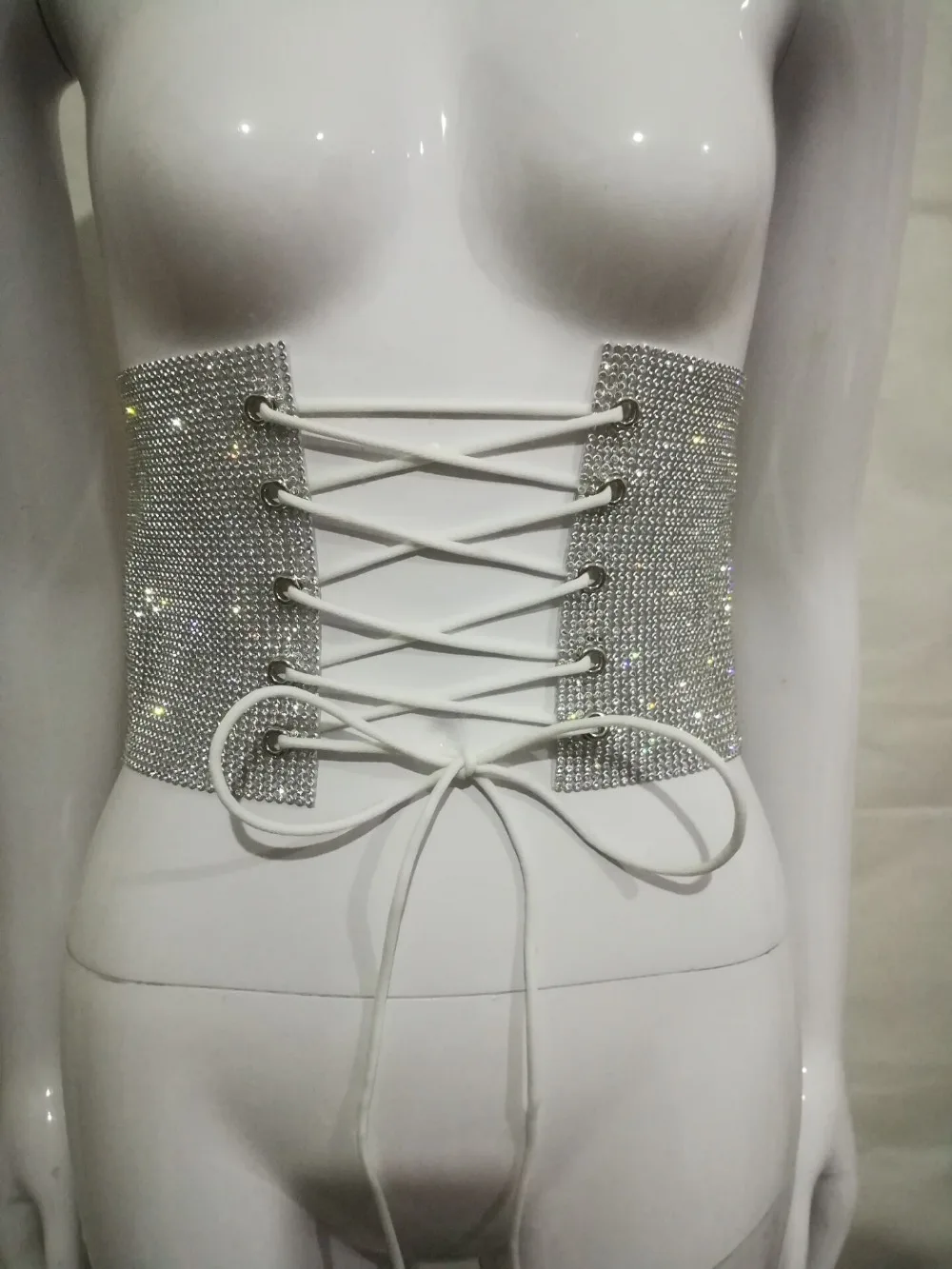 Cinto Feminino Fajas корсет faja пояс Дамский Пояс для ночного клуба с бриллиантами эластичный пояс широкий пояс с перекрестными шнурами Регулируемый
