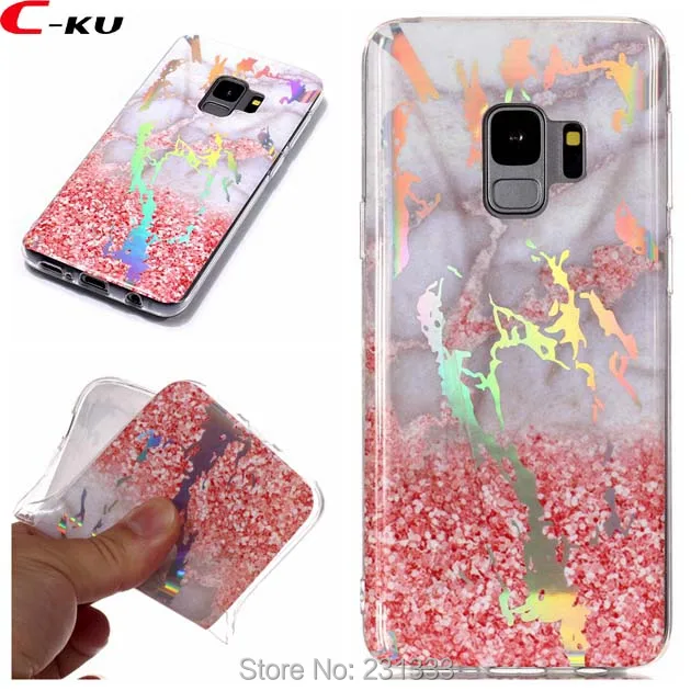 Мягкий чехол C ku из ТПУ с лазерным мрамором для Samsung Galaxy S9 PLUS S8 A8 2018 A6 J4 J6 note 8 S5 S6 EDGE S7