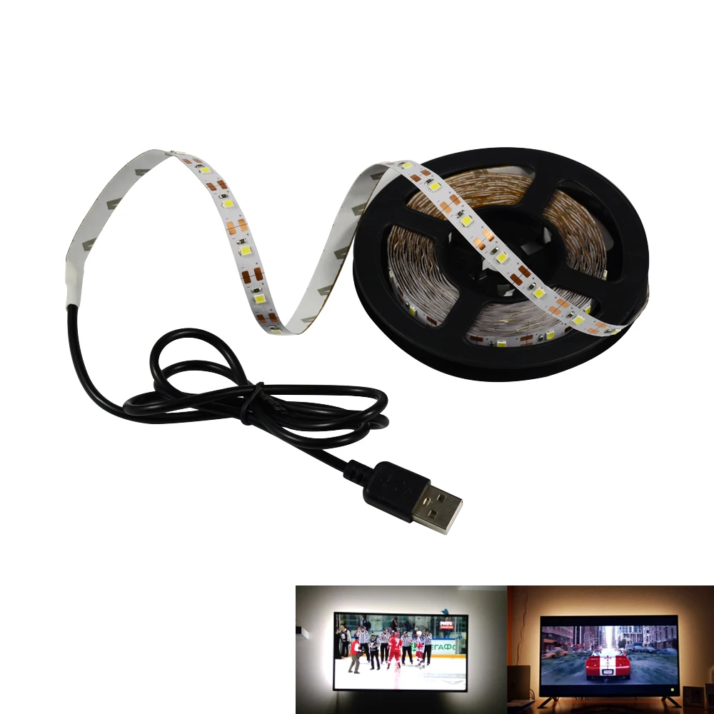 Светодиодная лента с питанием от USB светоизлучающие диоды 5 В гибкая rgb SMD 2835 0 м 1 2 3