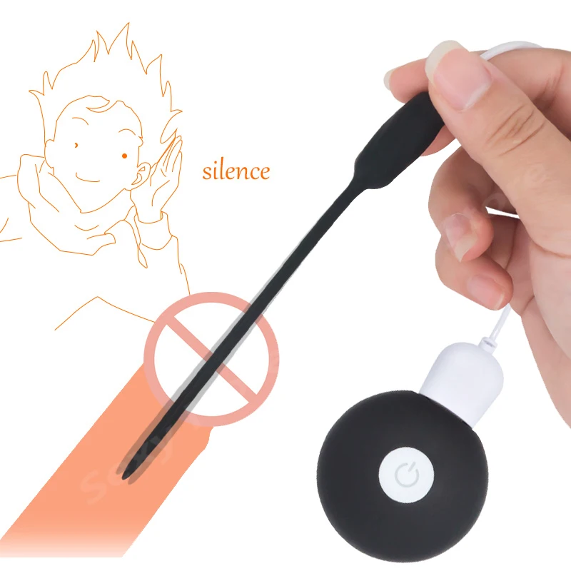 Силиконовый катетер 20 скоростей расширители вибратор мастурбатор для мужчин