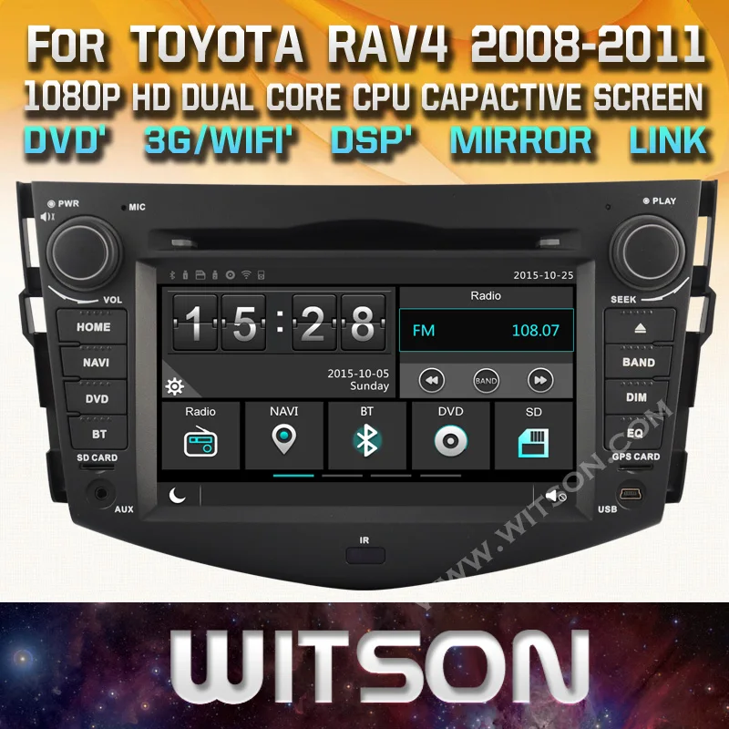 Автомобильный DVD плеер WITSON с GPS для TOYOTA RAV4 новая технология + защитный экран 1080P DSP