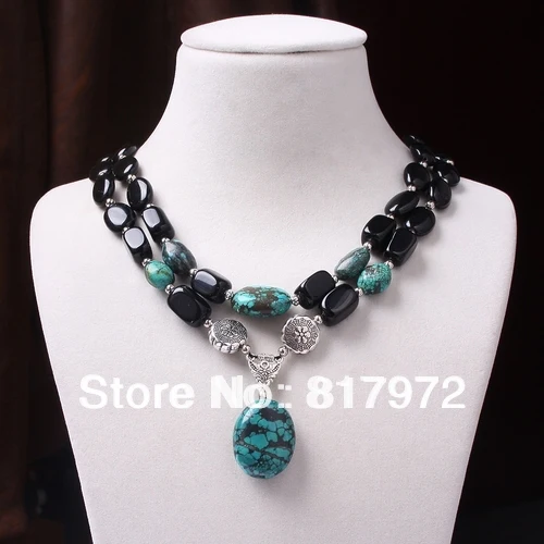 Гламурная черная инкрустация из бусин натуральный овальный камень ожерелье со