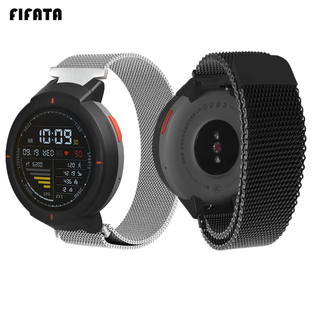 FIFATA металлический ремешок для Xiaomi Huami Amazfit Verge 3 умные часы из нержавеющей стали Milanese Loop Watch Band для Amazfit 3 браслет