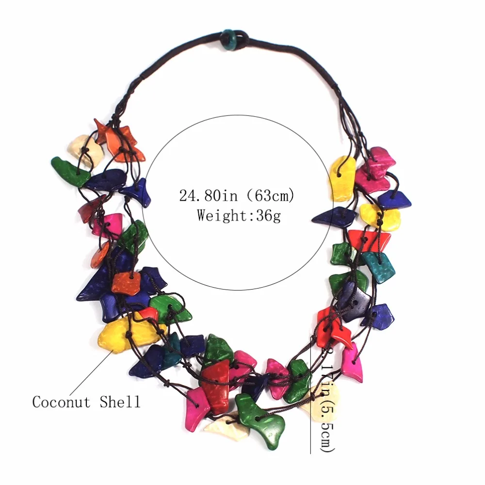 Длинное деревянное ожерелье ручной работы MANILAI в богемном стиле женские