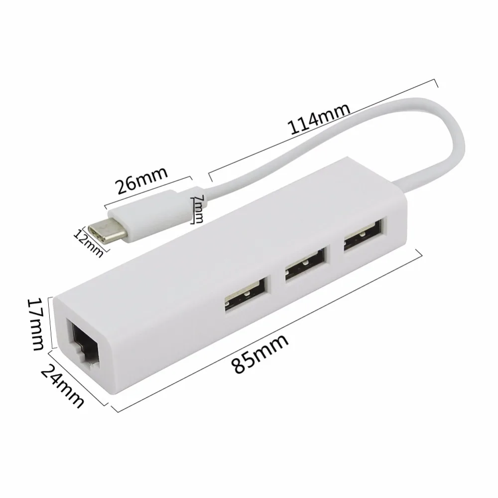 CHYI USB 3 1 Type C Многофункциональный Lan адаптер RJ45 Ethernet порта концентратор
